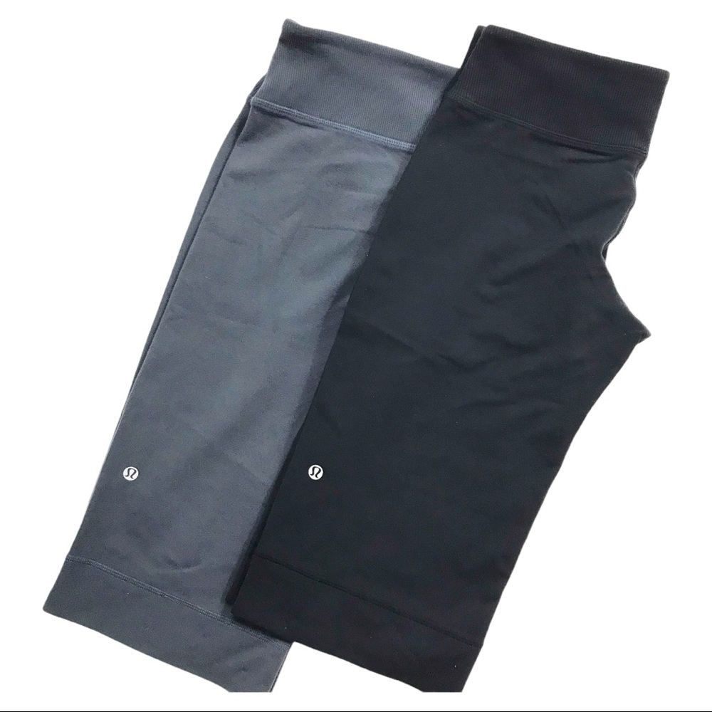 Lululemon Black and Gray Yoga Shorts Bermuda